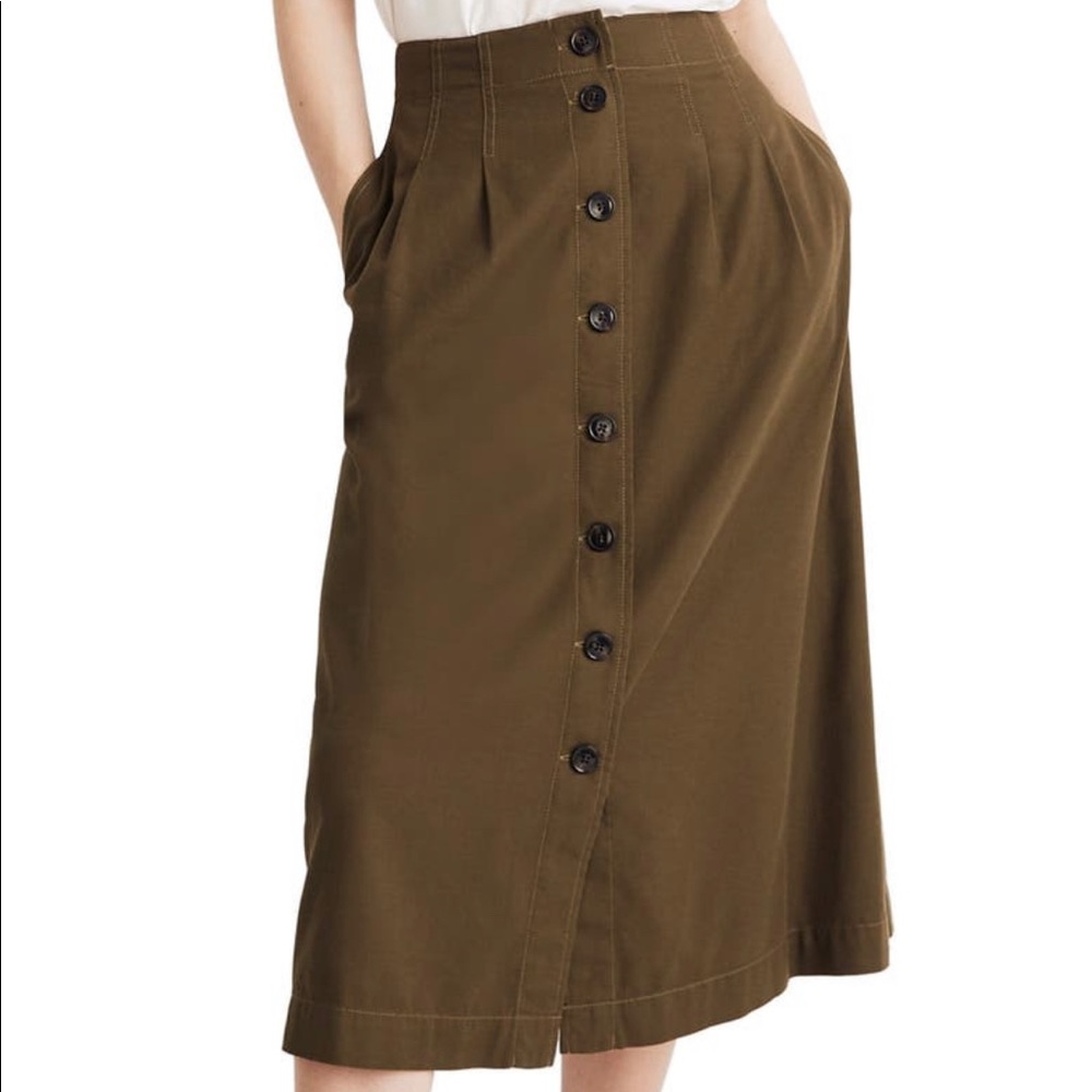 Madewell patio Button-Front Midi Skirt